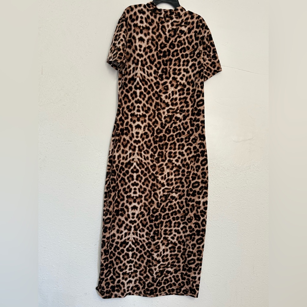 Chic Leopard Print Midi Dress #Y2K#fall